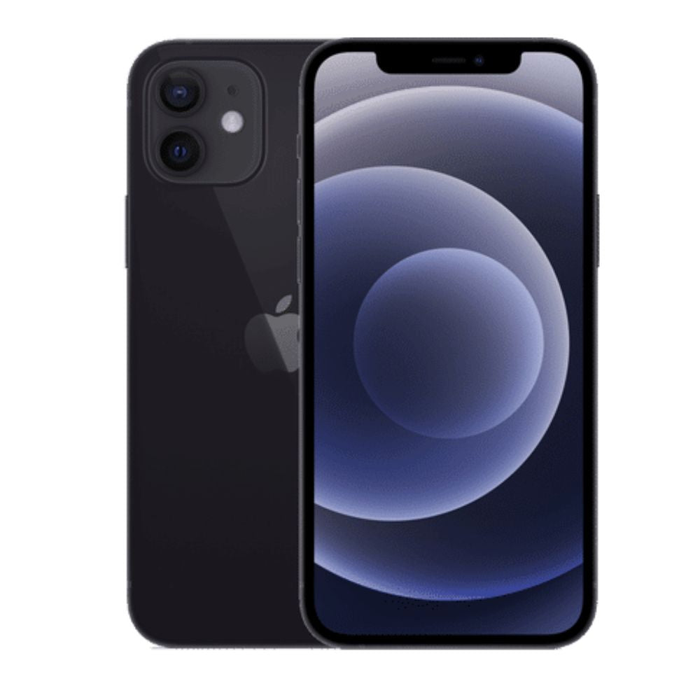 Apple iPhone 12 5G unlocked in Black - Back and front display