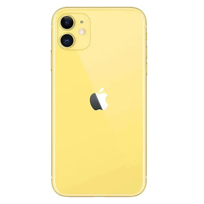 Apple iPhone 11 yellow dual camera lens closeup