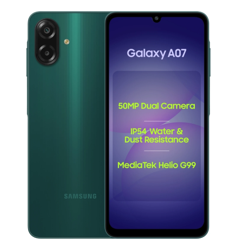 Samsung Galaxy A07 2025 4GB 64GB Dual SIM Smartphone – Green