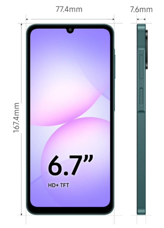 Samsung Galaxy A07 2025 4GB 64GB Dual SIM Smartphone – Green