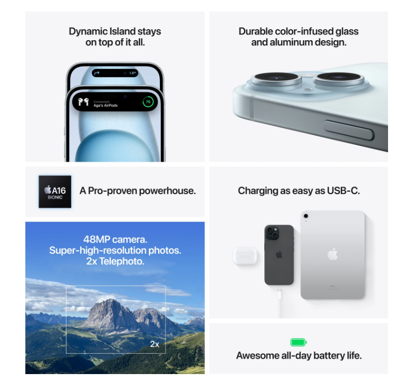 Apple iPhone 15 Plus – 5G Smartphone | 6.7-inch OLED | A16 Bionic | 48MP Camera | NZ