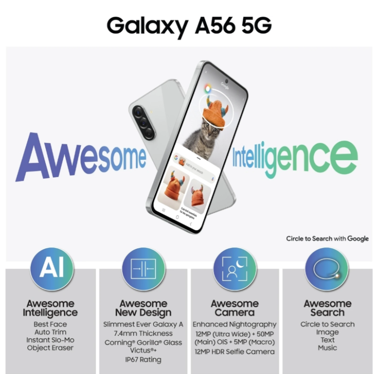 Samsung Galaxy A56 5G – 6.7" Super AMOLED | 50MP Camera | 5000mAh Battery | Buy in NZ