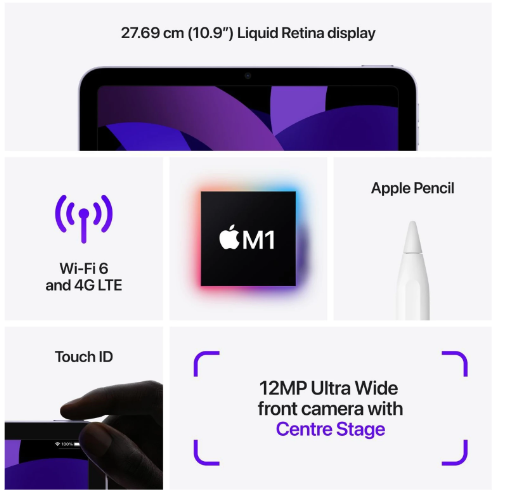 Apple iPad Air 5th Gen (2022) – M1 Chip, 10.9-inch Liquid Retina Display | Wi-Fi Tablet NZ