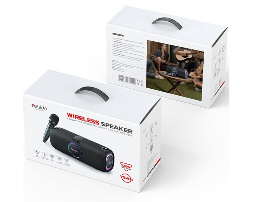 Yesido YSW21 120W Wireless Bluetooth Speaker with RGB Lights & UHF Microphone