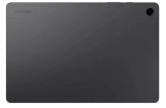 Back panel of Samsung Galaxy Tab in Graphite featuring Samsung logo and rear camera